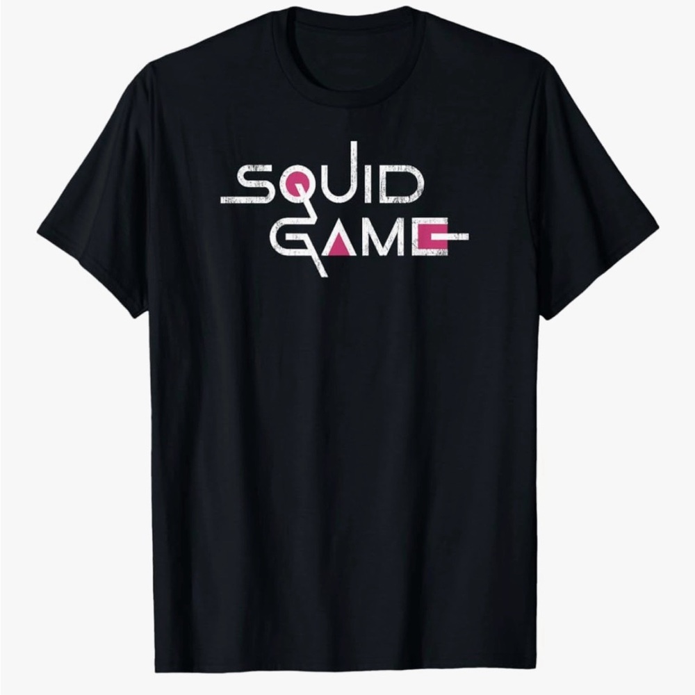 New! Squid Games Black Short Sleeve T-shirt M